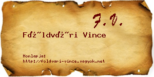 Földvári Vince névjegykártya