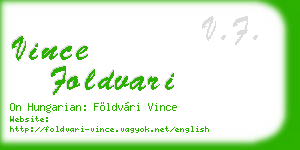 vince foldvari business card